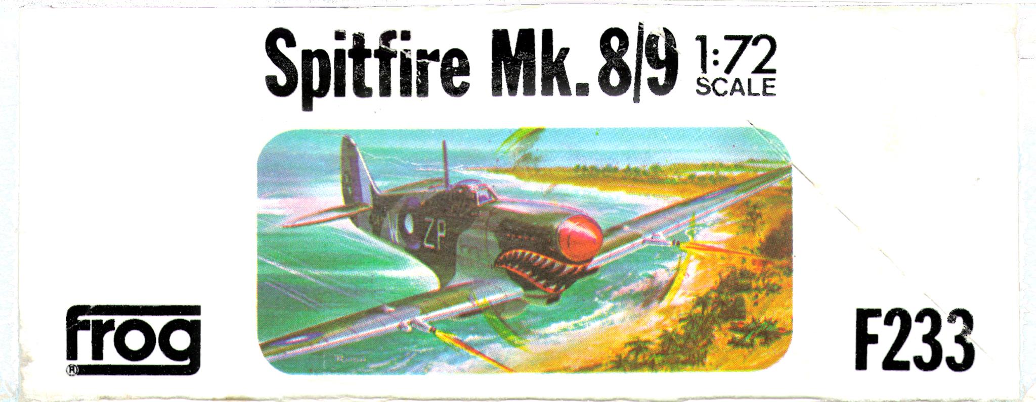 FROG Black series F233 Supermarine Spitfire F.Mk.8/9, Rovex Models & Hobbies, 1976 торец коробки с артикулом